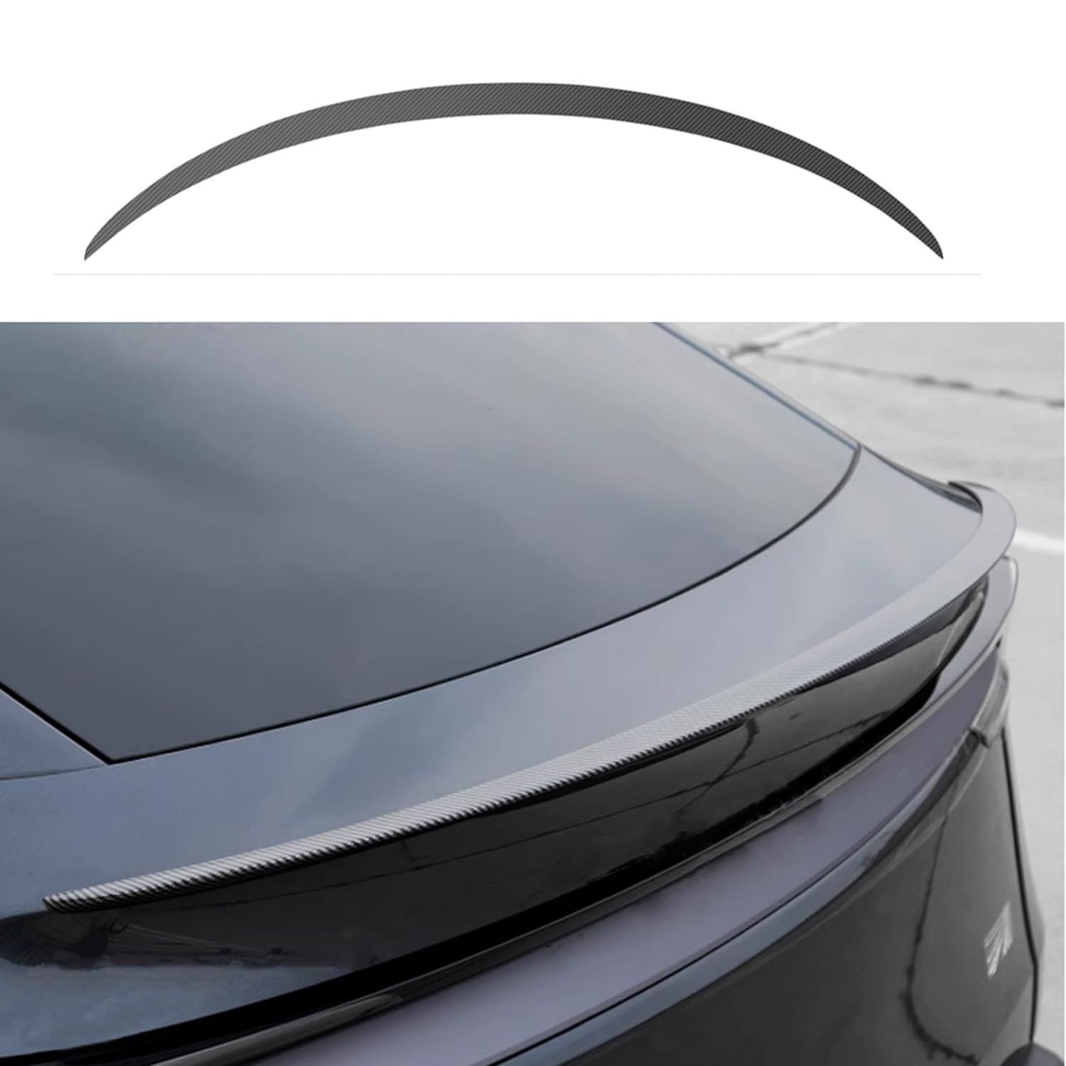 Ywooon Heckspoiler Spoilerflügel Heckklappe Heckdeckel für Tesla Model Y Juniper 2025 ABS Performance Spoiler Zubehör (Matte Kohlefaser) von Ywooon