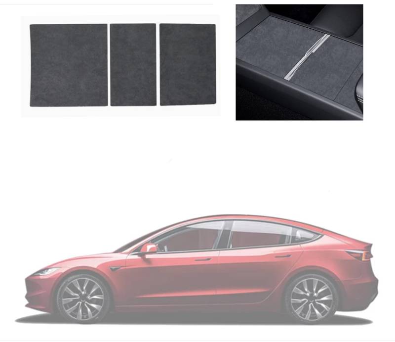 Ywooon Mittelkonsole Wrap Kit für Tesla Model Y Juniper Model 3 2024 2025 Highland, Center Konsole Abdeckung Panel Wrap Kit Armlehne Dekorative Aufkleber Protektor Mittelkonsole Panel Innenzubehör von Ywooon