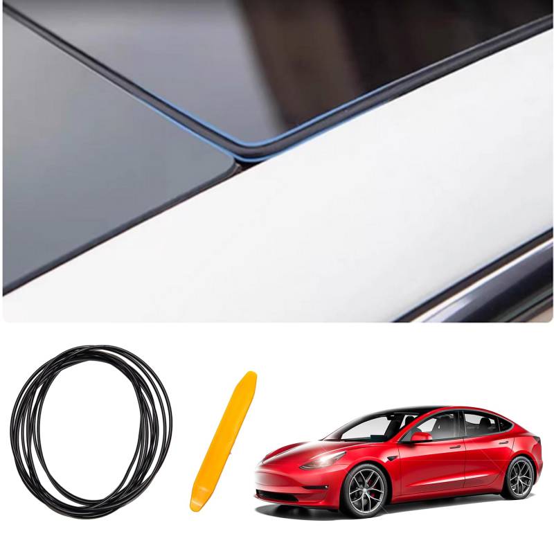 Ywooon Schiebedach Kit für Tesla Model 3, Auto-Türfenster Schalldichte Geräuschisolierung Versiegelung, Auto-Gummi-Wetter-Kabel-Dichtungsstreifen für Tesla Model 3 von Ywooon