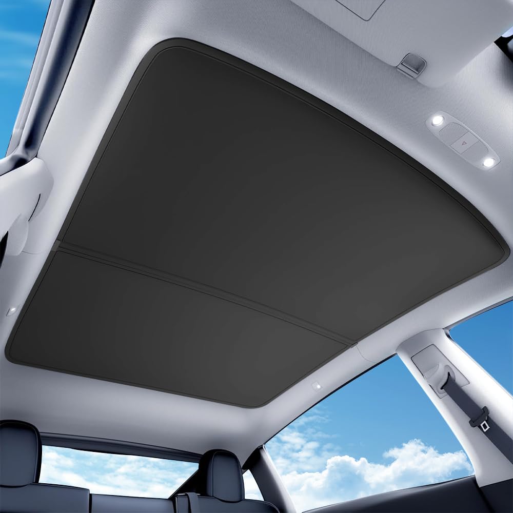 Ywooon Upgrade Sonnenschutz Dach für Tesla Model Y 2025 Juniper, Sonnenblende Glasdach Zubehör Dach hinten Sonnenblende, Schwarz Ywooon Upgrade Sonnenschutz Dach für Tesla Model Y 2025 Juniper, Sonnenblende Glasdach Zubehör Dach hinten Sonnenblende, Schwarz von Ywooon