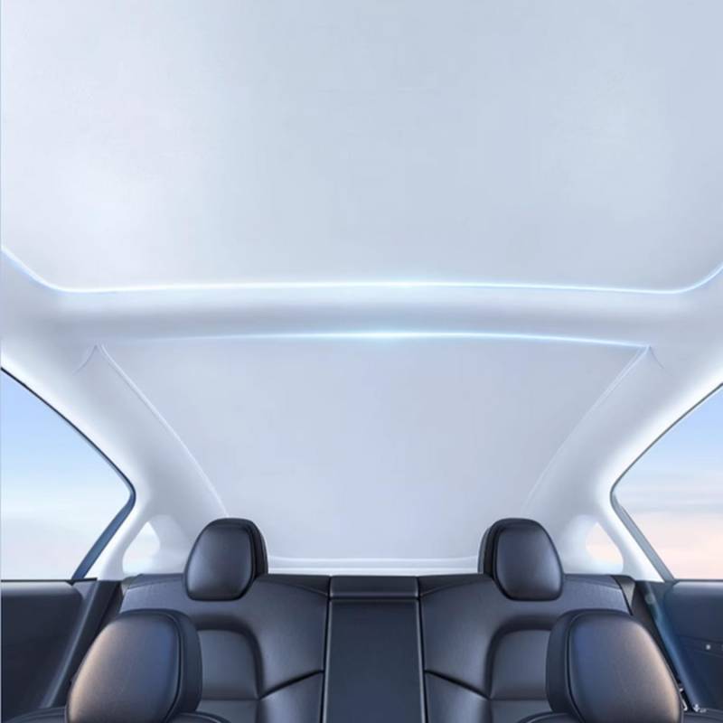 Ywooon Upgraded Sunshade Dach für Tesla Model 3 2018-2025 Highland Ice Crystal Style Top Fenster Dach Schatten Wärmeisolierung faltbar Glasdach Sonnenschirm, Beige (Produziert aus China) von Ywooon