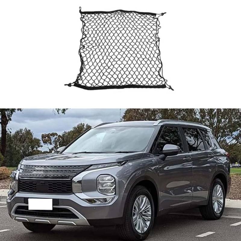 Auto Boot Trunk Net Fracht Organizer Für Mitsubishi Outlander PHEV MK4 IV 2022 2023 2024,Kofferraum Mesh Net Cargo Trunk Organizer Auto eingebautes Zubehör von Yyyyy6A