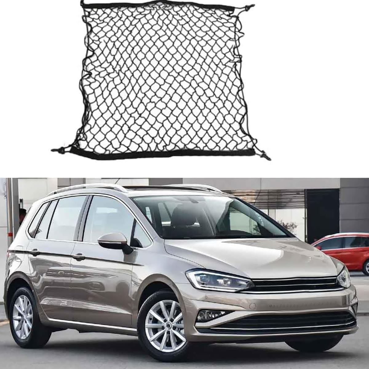 Auto Boot Trunk Net Fracht Organizer Für VW Golf Sportsvan 2015-2020,Kofferraum Mesh Net Cargo Trunk Organizer Auto eingebautes Zubehör Auto Boot Trunk Net Fracht Organizer Für VW Golf Sportsvan 2015-2020,Kofferraum Mesh Net Cargo Trunk Organizer Auto eingebautes Zubehör von Yyyyy6A