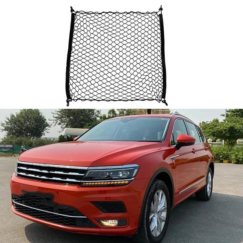 Auto Boot Trunk Net Fracht Organizer Für VW Tiguan MK2 2016~2023,Kofferraum Mesh Net Cargo Trunk Organizer Auto eingebautes Zubehör von Yyyyy6A