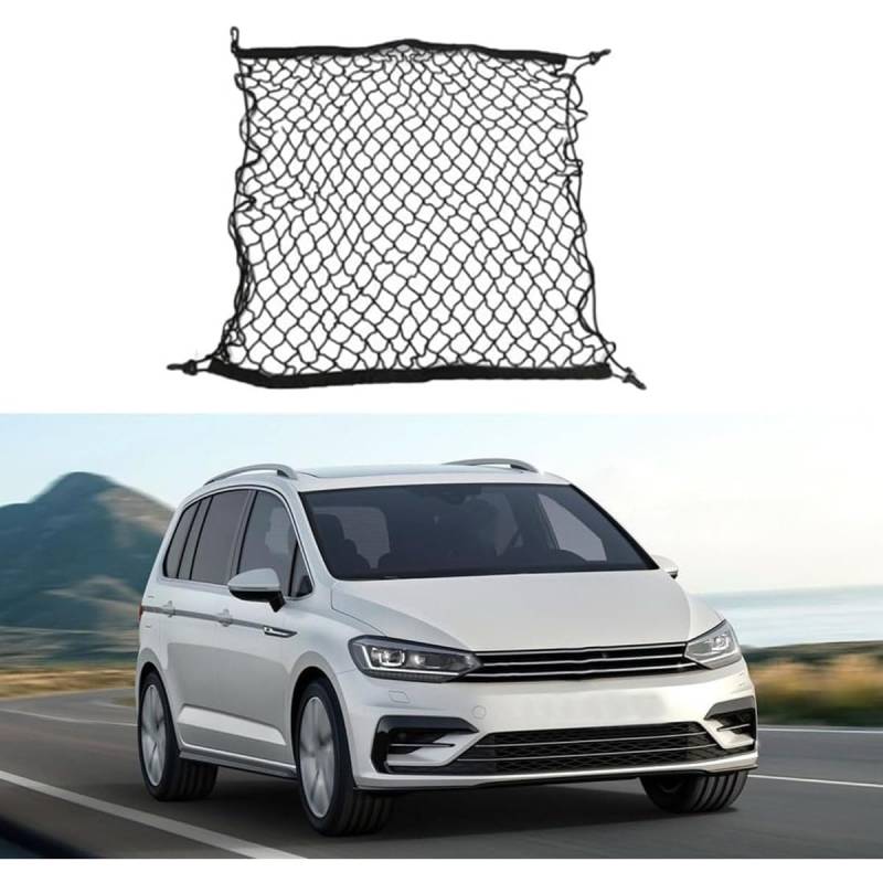 Auto Boot Trunk Net Fracht Organizer Für VW Touran 5T L 2016-2023,Kofferraum Mesh Net Cargo Trunk Organizer Auto eingebautes Zubehör von Yyyyy6A