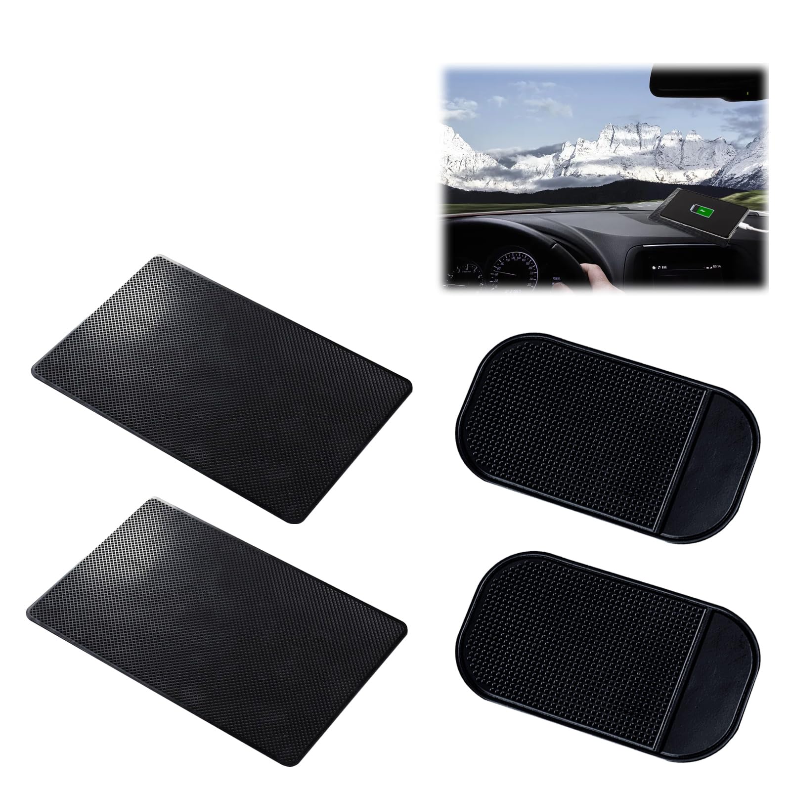 4 Stück Antirutschmatte Auto Armaturenbrett Selbstklebend, Antirutschmatte,Antirutschmatte Auto, Antirutsch Pads, Silikon Fixierkissen Wird für Autodekorationen, Anti-rutsch unterlage,für Handy 4 Stück Antirutschmatte Auto Armaturenbrett Selbstklebend, Antirutschmatte,Antirutschmatte Auto, Antirutsch Pads, Silikon Fixierkissen Wird für Autodekorationen, Anti-rutsch unterlage,für Handy von YzmrBdqc