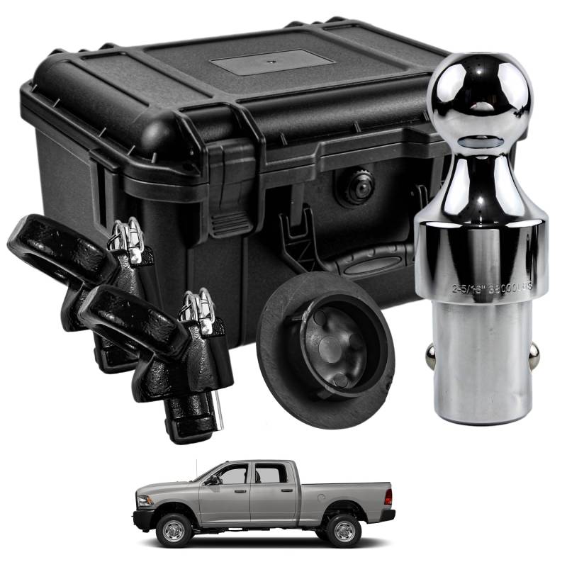 YzusGomumu 60638 Schwanenhals-Anhängerkupplungs-Kugel-Puck-System, Schwanenhals-Anhängerkupplungs-Set mit Box, 17,2 kg, Kugel, kompatibel mit Ram 2500 3500 2013–2023 von YzusGomumu