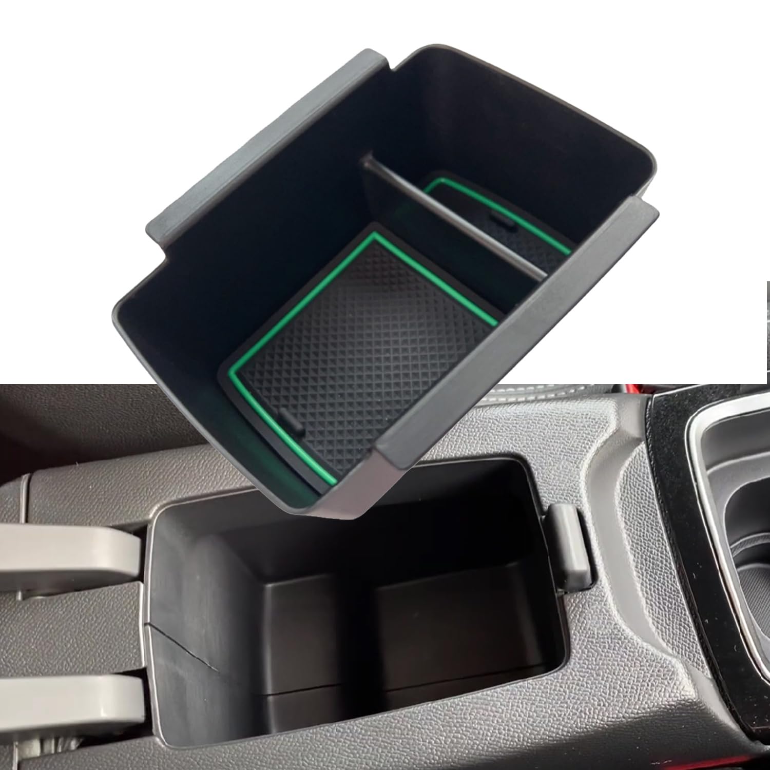 【4 Farben】Z.MYUKI Corsa F Mittelkonsole Ablagefach für Opel Corsa-e 2019-2024 2025 Zubehör Armlehne Mittelarmlehne Organizer (Grün) von Z.MYUKI