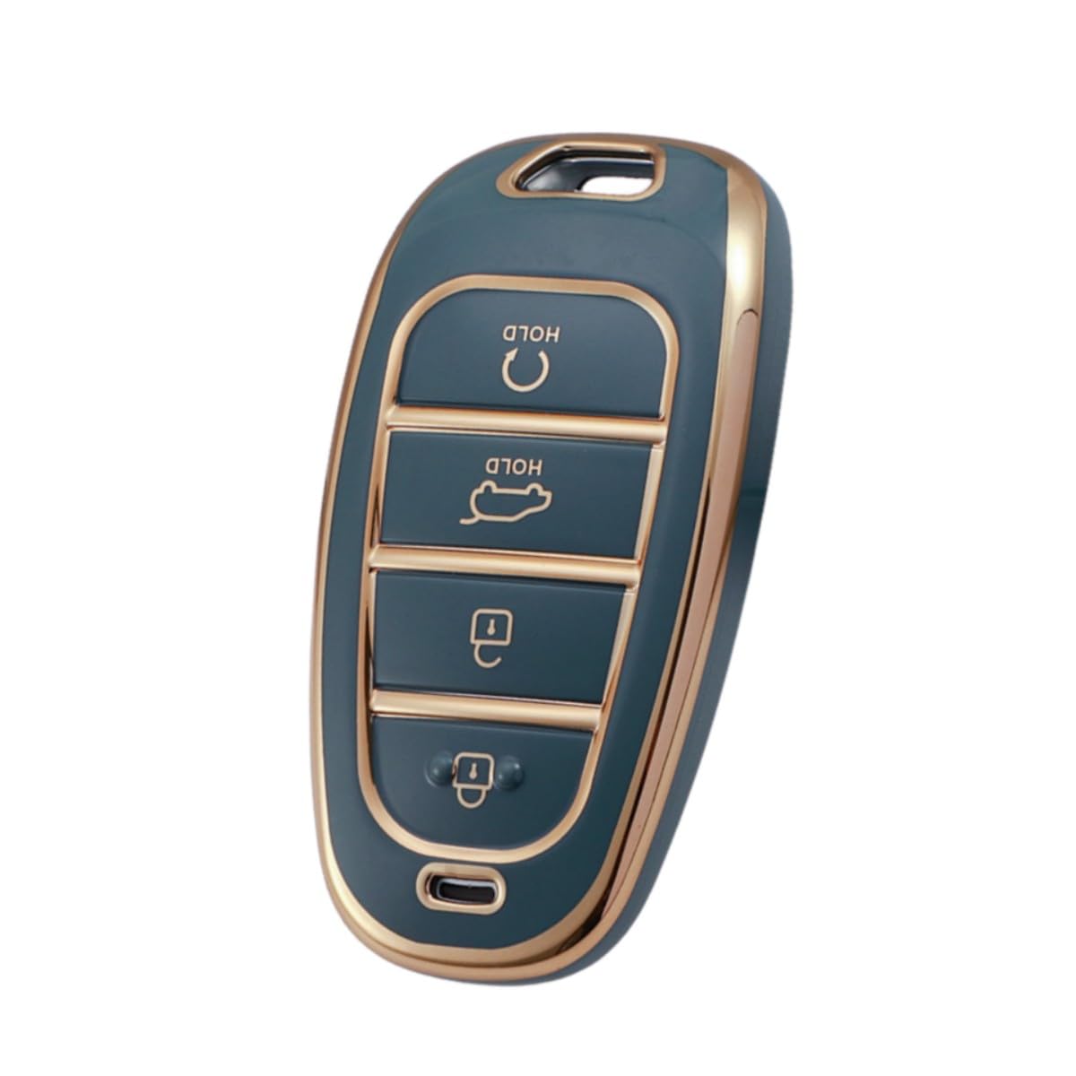 【4 Farben】 Z.MYUKI Tucson NX4e N Line Hybrid Schlüsselhülle mit Schlüsselanhänger für Hyundai Tucson NX4 2020-2023 2024 Zubehör Original (Grau-Blau) von Z.MYUKI