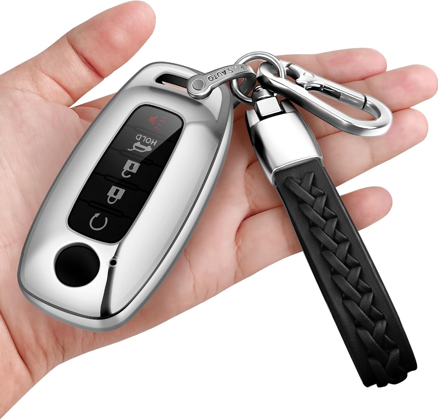 【5 Farben】 Z.MYUKI Ariya Schlüsselhülle mit Schlüsselanhänger für Nissan Ariya 2022-2025 Zubehör Key Cover (Silber) von Z.MYUKI