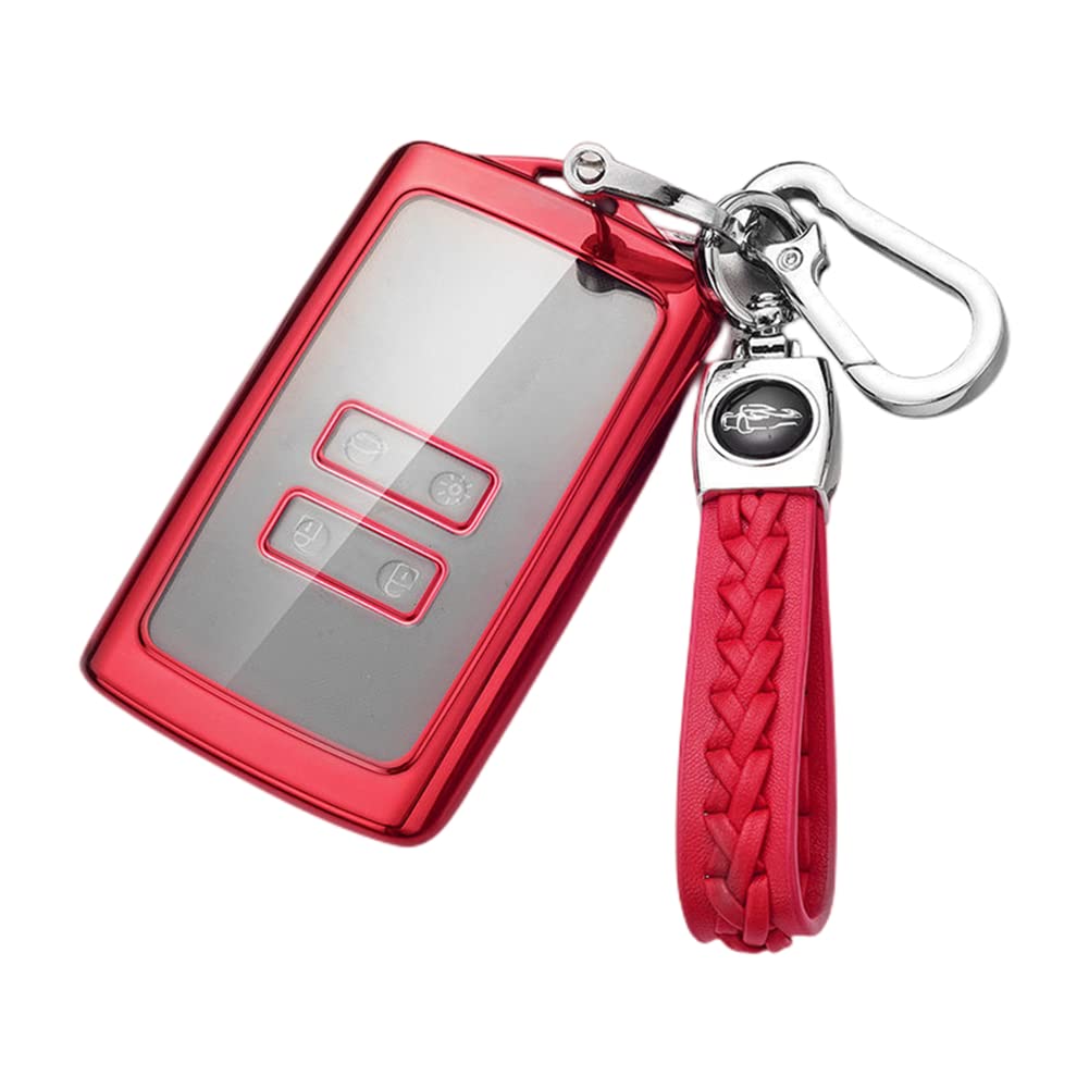 【5 Farben】 Z.MYUKI Bigster Schlüsselhülle mit Schlüsselanhänger für Dacia Bigster 2024-2025 2026 Zubehör Key Cover (Rot) von Z.MYUKI