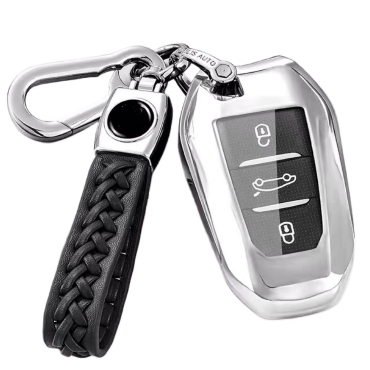 【5 Farben】 Z.MYUKI C5 X Schlüsselhülle mit Schlüsselanhänger für Citroen C5 X 2021-2025 2026 Zubehör Key Cover (Silber) von Z.MYUKI