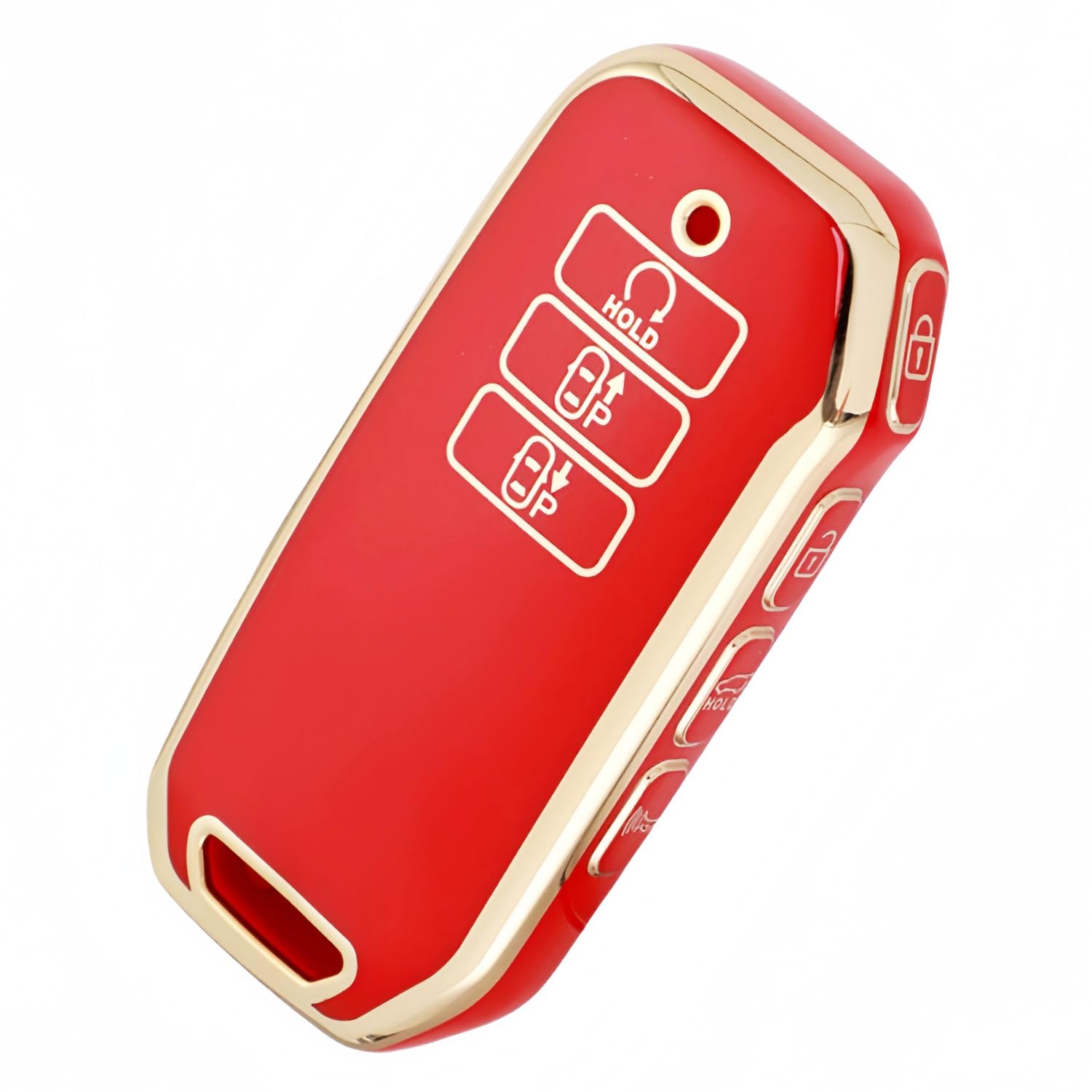 【5 Farben】 Z.MYUKI NIRO EV Schlüsselhülle mit Schlüsselanhänger für Kia NIRO SG2 2021-2024 2025 Zubehör Key Cover (Rot, 7 Tasten) von Z.MYUKI