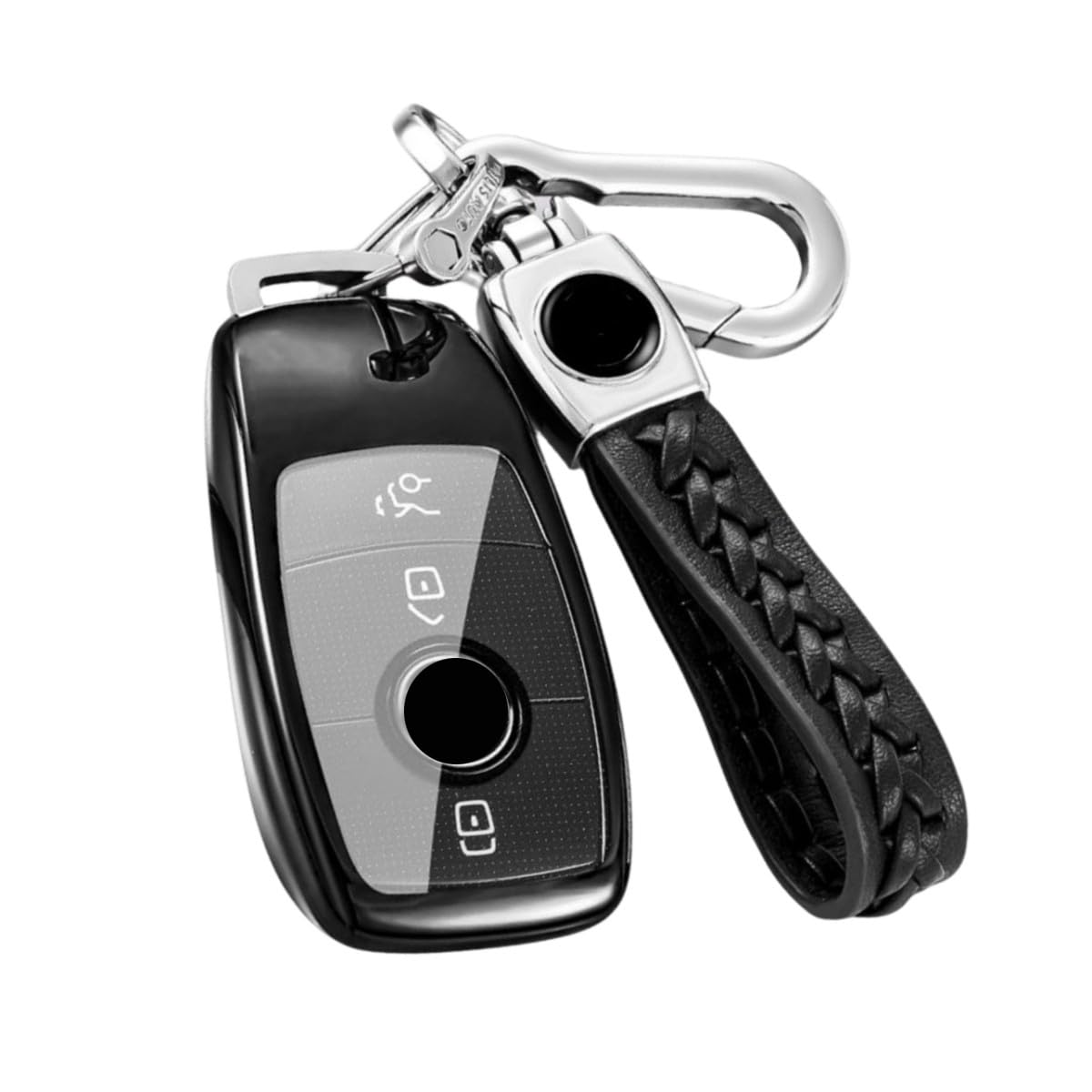 【5 Farben】 Z.MYUKI Schlüsselhülle mit Schlüsselanhänger für Mercedes V Klasse 2024 2025 2026 Zubehör Key Cover (Schwarz) von Z.MYUKI