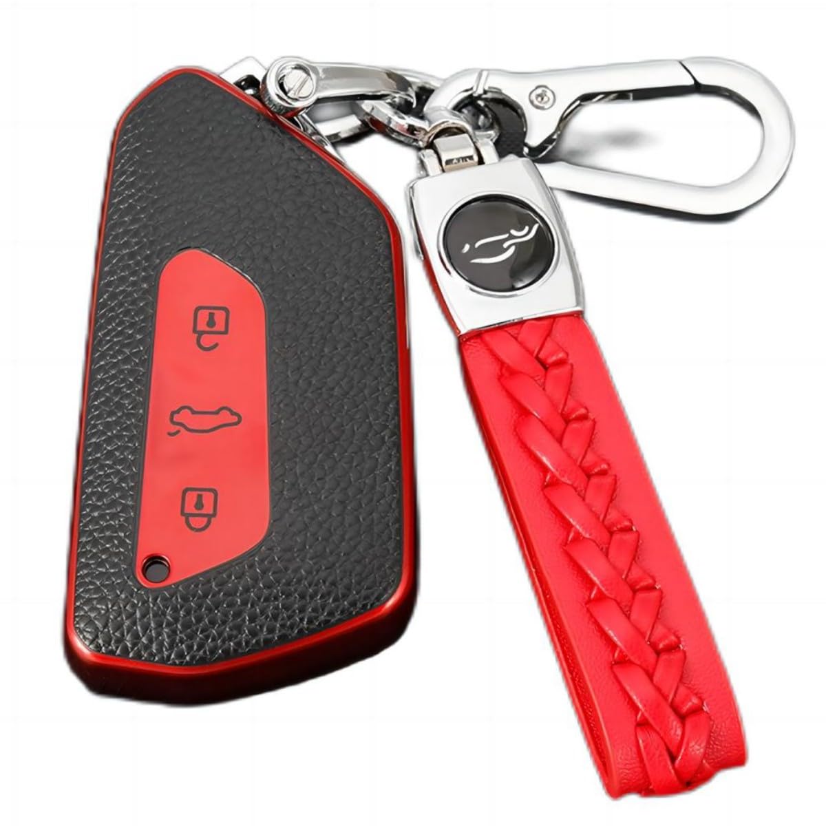 【6 Farben】 Z.MYUKI Schlüsselhülle mit Schlüsselanhänger für Cupra Terramar 2025-2026 Zubehör Key Cover (Rot) von Z.MYUKI