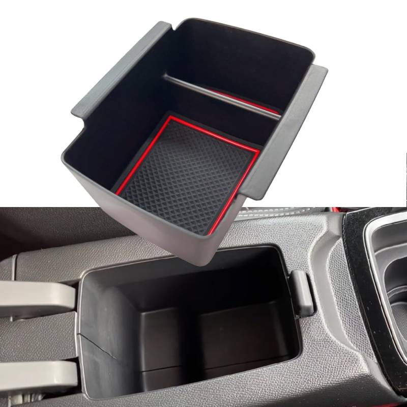 【4 Farben】Z.MYUKI Corsa-e Mittelkonsole Ablagefach für Opel Corsa F 2019-2024 2025 Zubehör Armlehne Mittelarmlehne Organizer (Rot) von Z.MYUKI