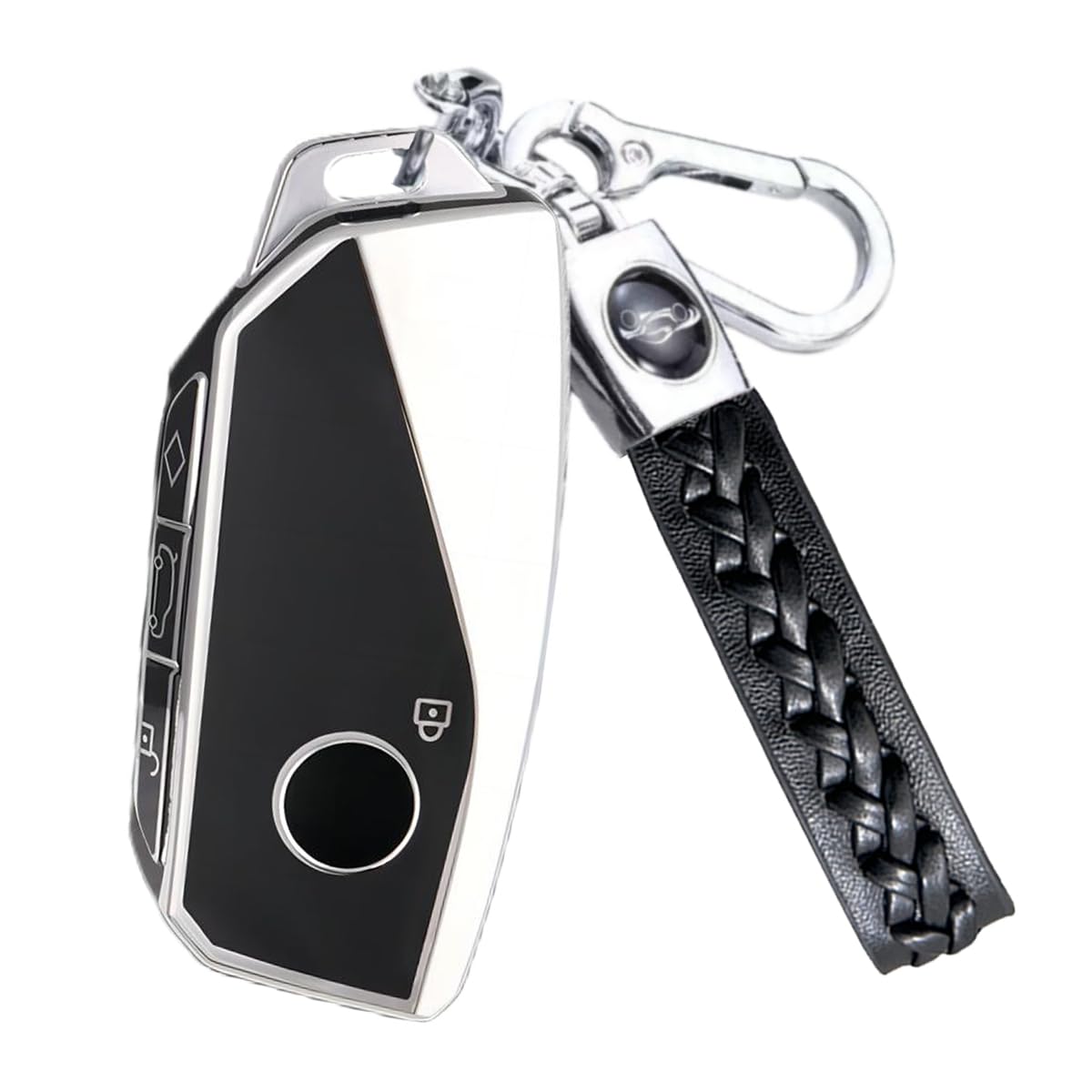 【4 Farben】 Z.MYUKI X1 Schlüsselhülle mit Schlüsselanhänger für BMW X1 U11 2022-2023 2024 Zubehör Key Cover (Schwarz) von Z.MYUKI