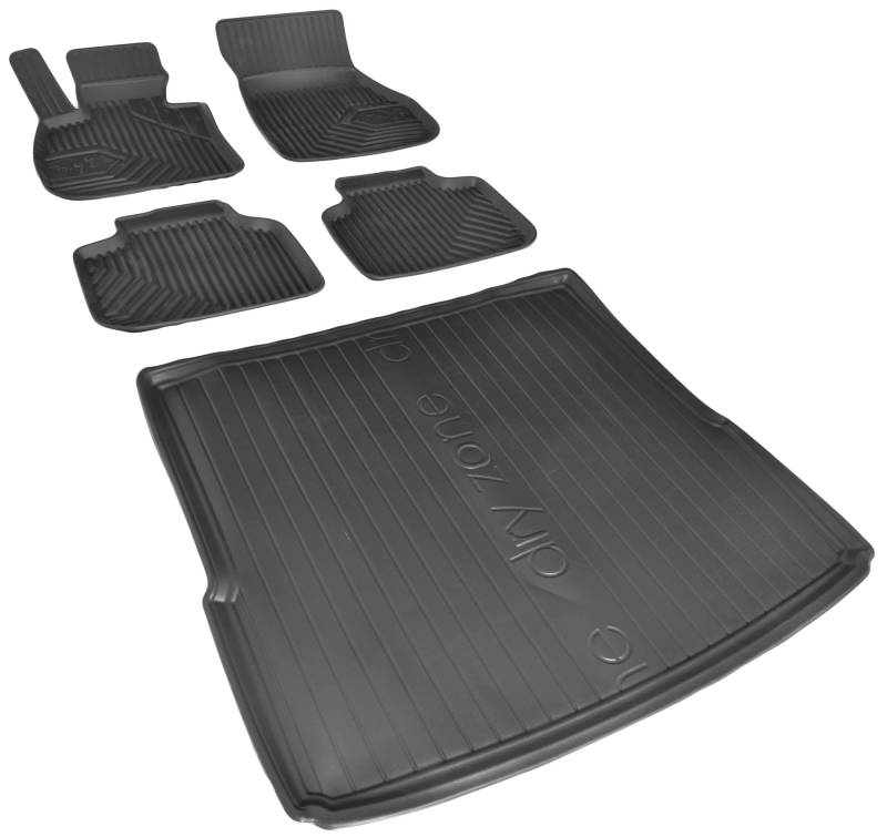 Auto Gummifußmatten und Kofferraumwanne passend für BMW X1 (SUV) ab 2015- EIN Set - Fußmatten, Hohe Rand, Antirutsch von Z4L