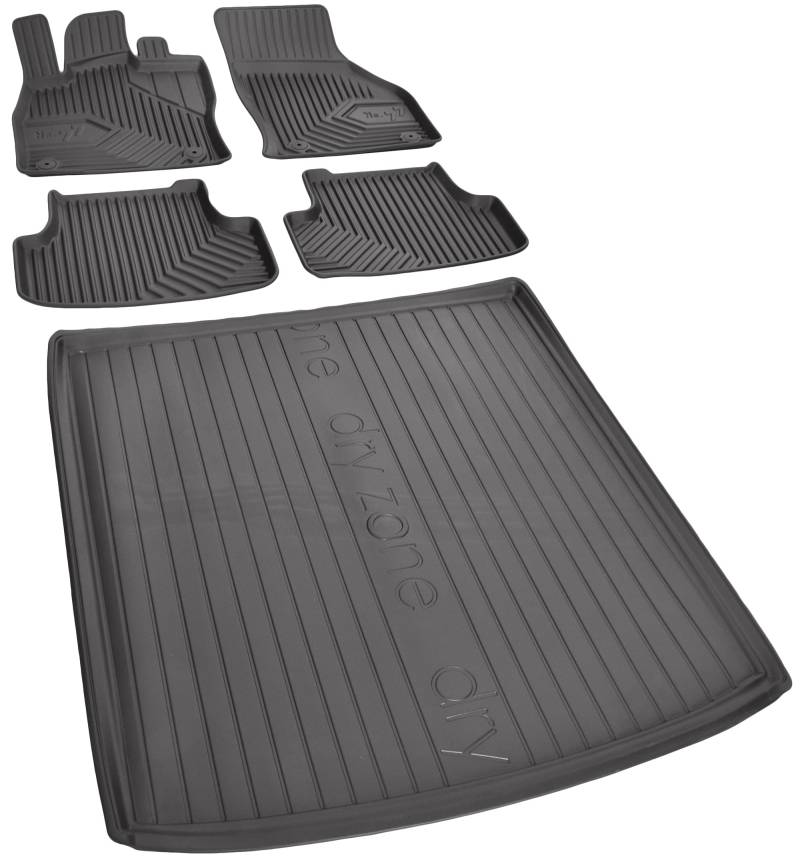 Auto Gummifußmatten und Kofferraumwanne passend für VW Golf VII (Kombi) 2012-2020 EIN Set - Fußmatten, Hohe Rand, Antirutsch von Z4L