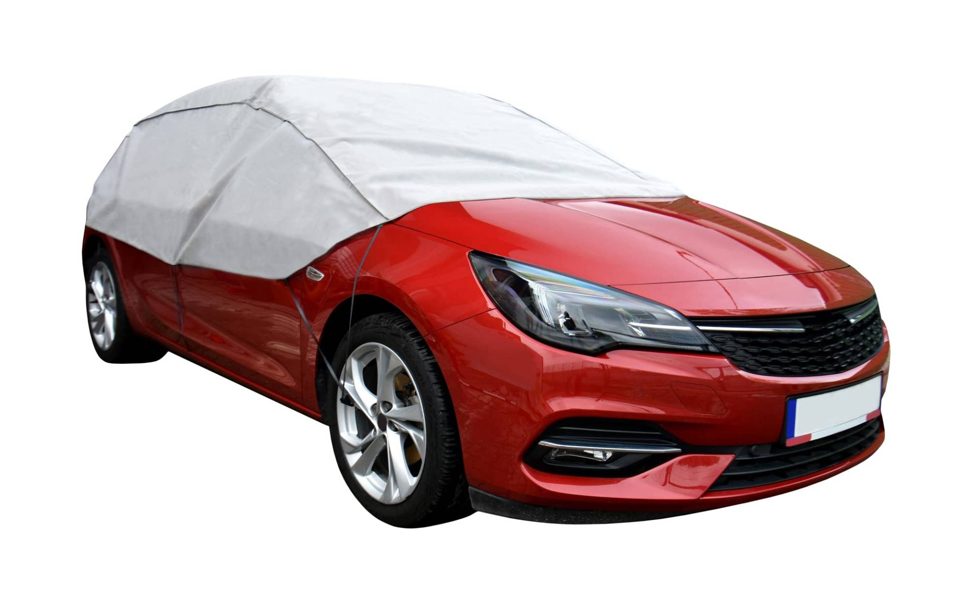 Auto Halbgarage für Winter Sommer Herbst kompatibel mit Opel Astra G, H - Autoabdeckung Kleinwagen grau Aussen und Ihnnen Bereich von Z4L
