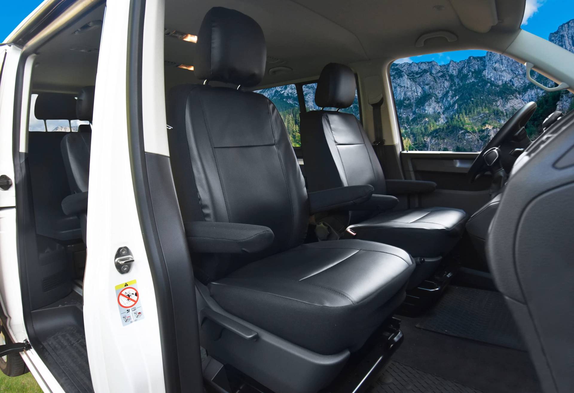 Kunstleder Sitzbezüge passgenau Meister geeignet für VW T6 ab 2015-2 Sitzer Einzelsitzen Kunstleder Schonbezüge von Z4L