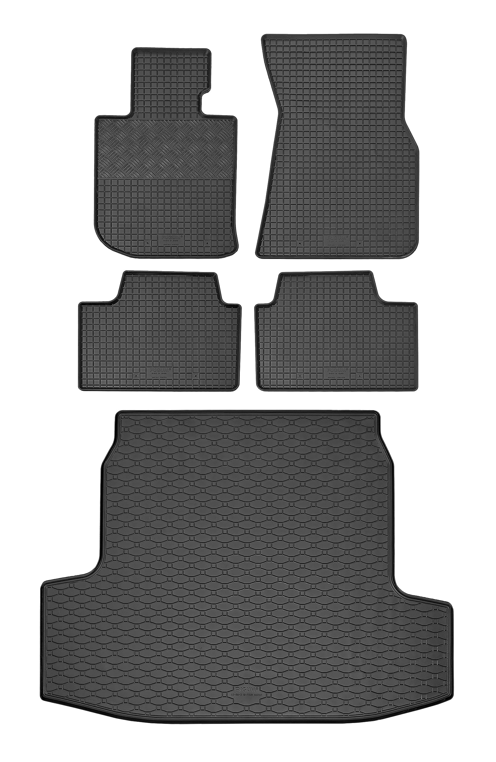 Passende Gummimatten und Kofferraumwanne Set geeignet für BMW 3 Touring G21 ab 2019 EIN Set + Gurtschoner von Z4L