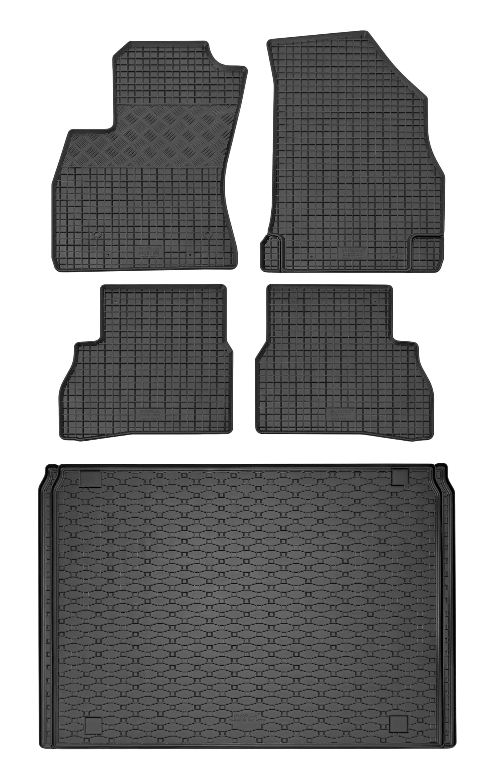 Passende Gummimatten und Kofferraumwanne Set geeignet für FIAT Doblo ab 2010 EIN Set + Gurtschoner von Z4L