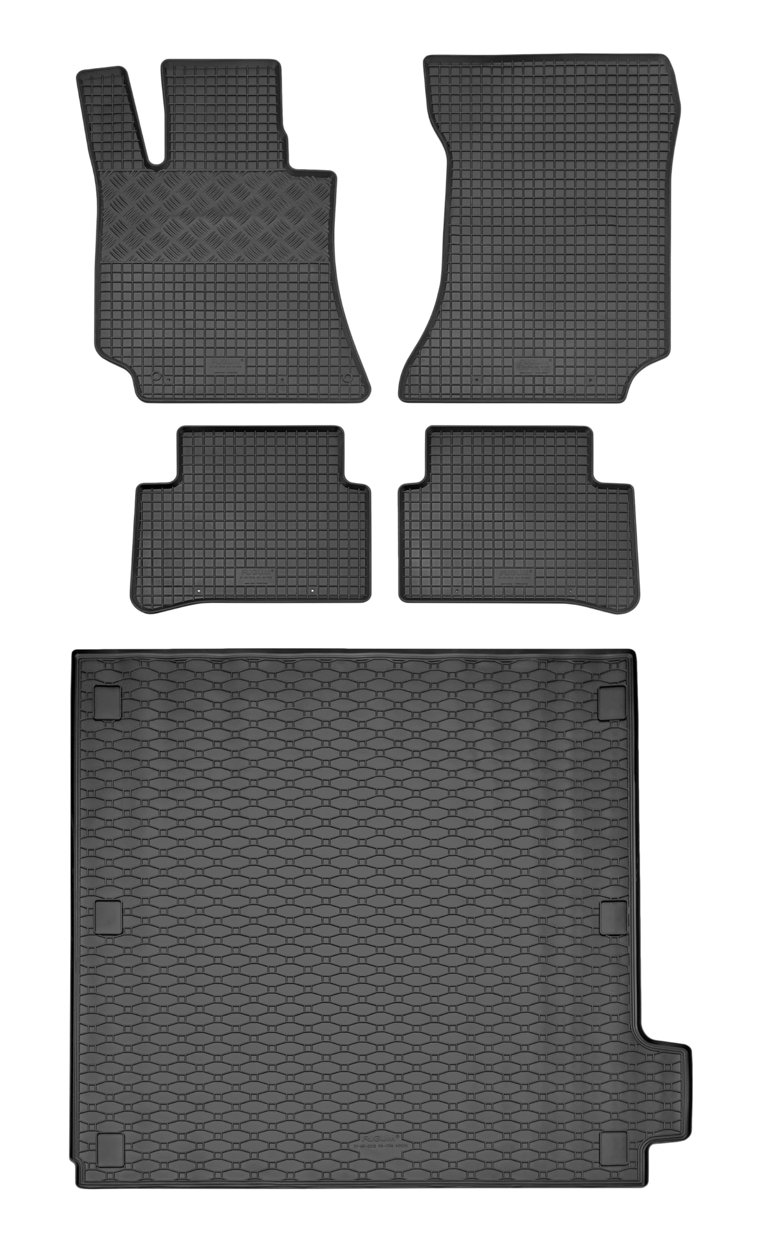 Passende Gummimatten und Kofferraumwanne Set geeignet für Mercedes E-Klasse Kombi 2009-2015 EIN Set + Gurtschoner von Z4L