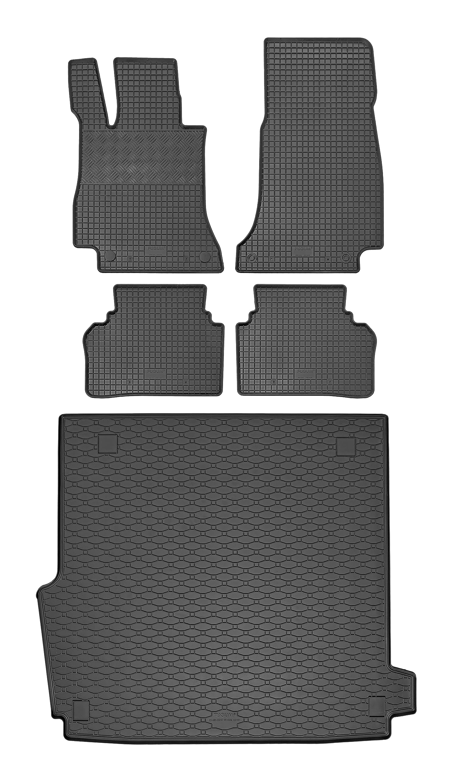 Passende Gummimatten und Kofferraumwanne Set geeignet für Mercedes E-Klasse S213 Kombi ab 2016 EIN Set + Gurtschoner von Z4L