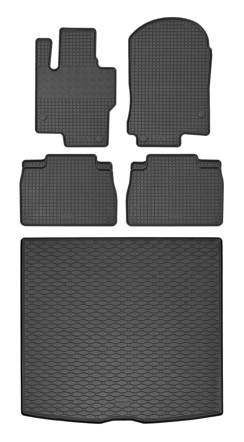 Passende Gummimatten und Kofferraumwanne Set geeignet für Mercedes GLE ab 2019 EIN Set + Gurtschoner von Z4L