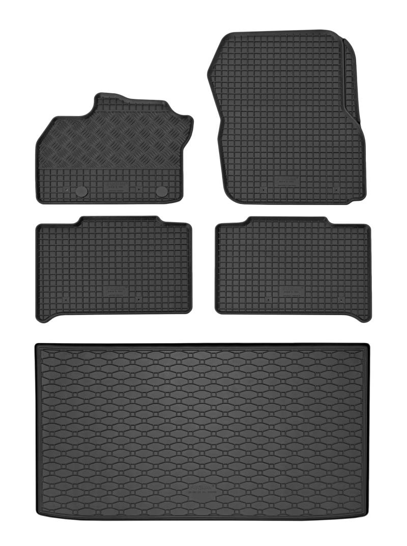 Passende Gummimatten und Kofferraumwanne Set geeignet für Renault Zoe 2013-2018 EIN Set + Gurtschoner von Z4L