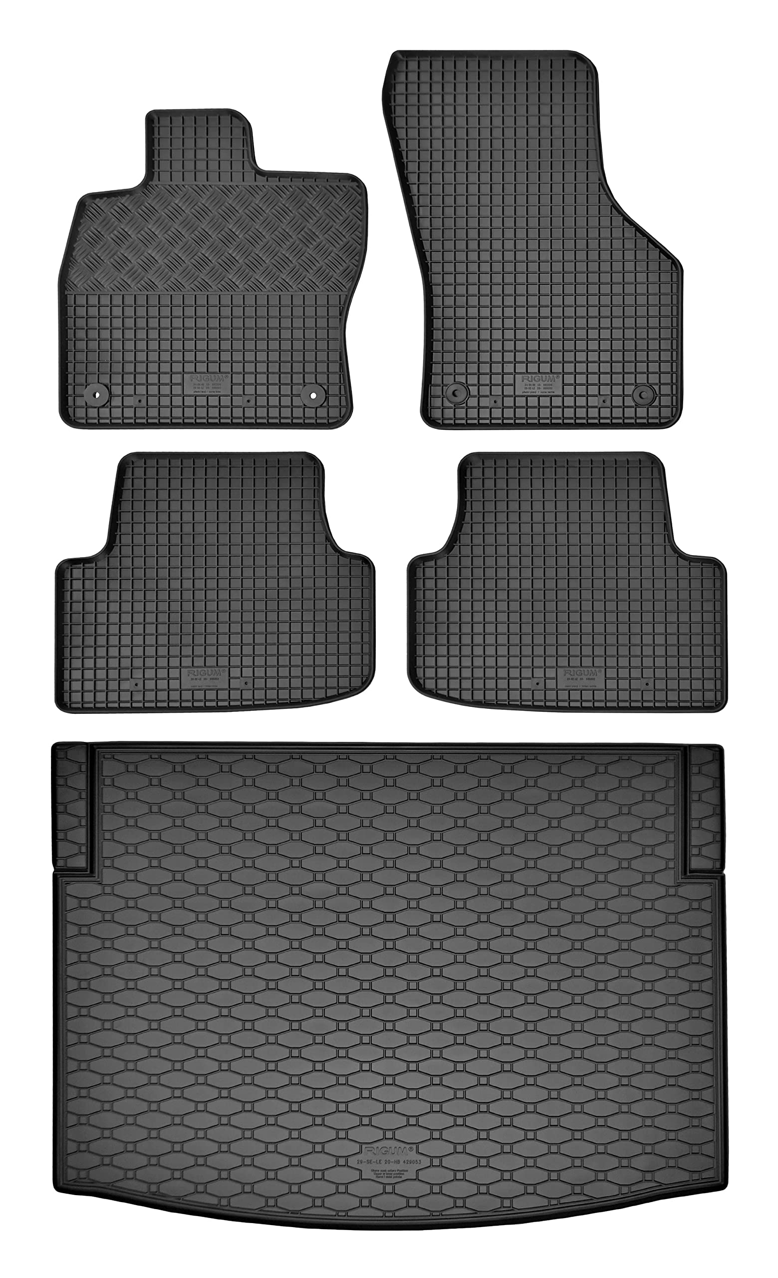 Passgenaue Kofferraumwanne und Gummifußmatten geeignet für Seat Leon HB ab 2020 EIN Set von Z4L