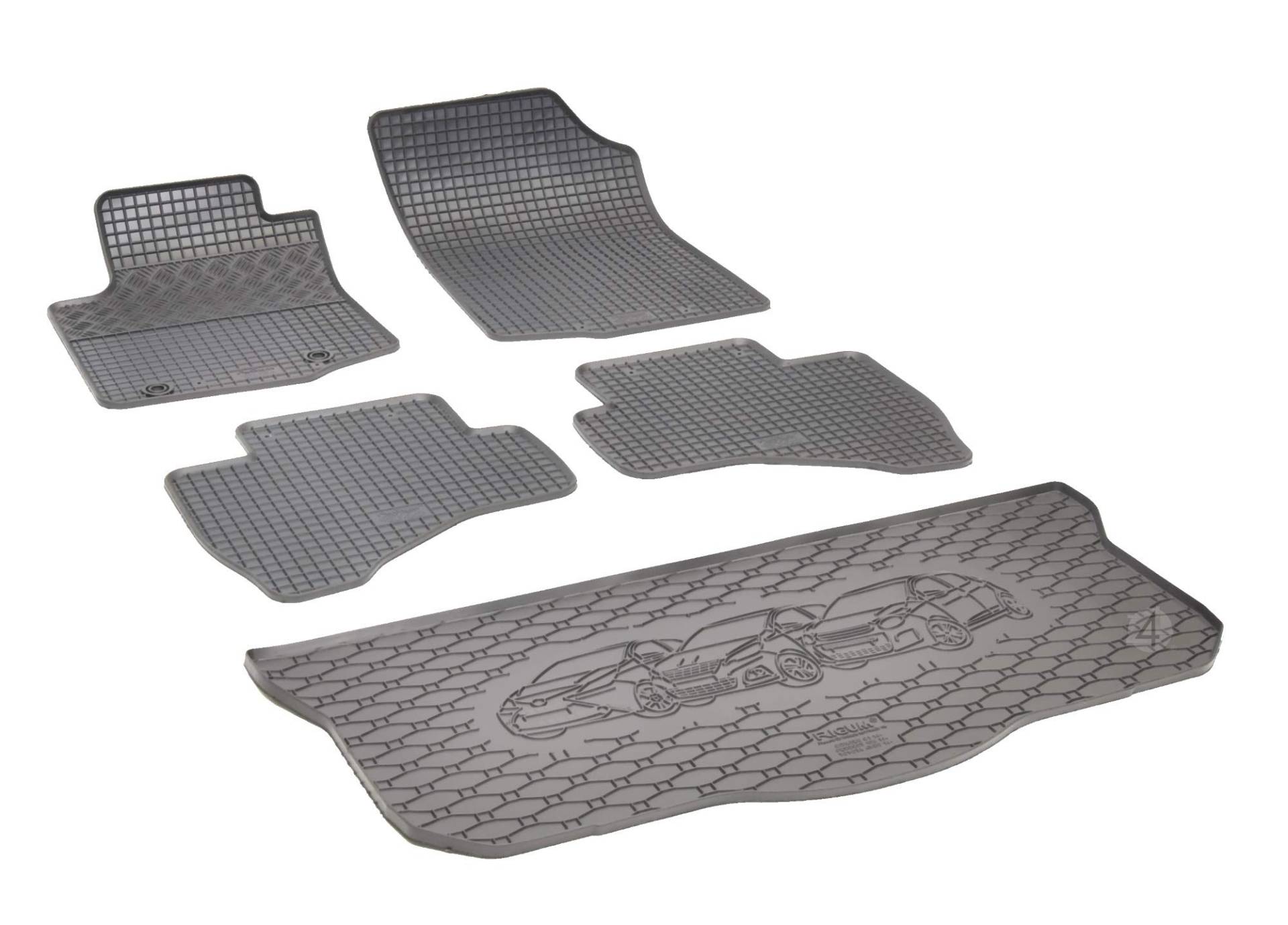 Passgenaue Kofferraumwanne und Gummifußmatten geeignet für Toyota Aygo II | 2014-2021 von Z4L