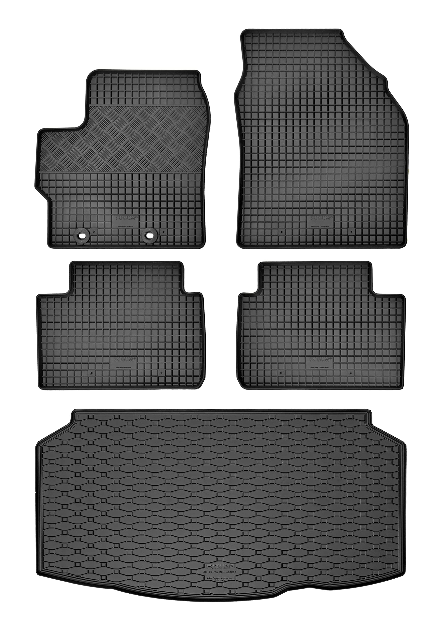 Passgenaue Kofferraumwanne und Gummifußmatten geeignet für Toyota Yaris ab 2020 EIN Set von Z4L