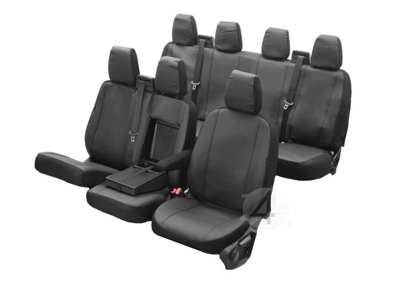 Passgenaue Kunstleder Sitzbezüge VIP geeignet für Ford Transit ab 2014 ideal angepasst 7-Sitzer (1+2+4) Kunstleder von Z4L