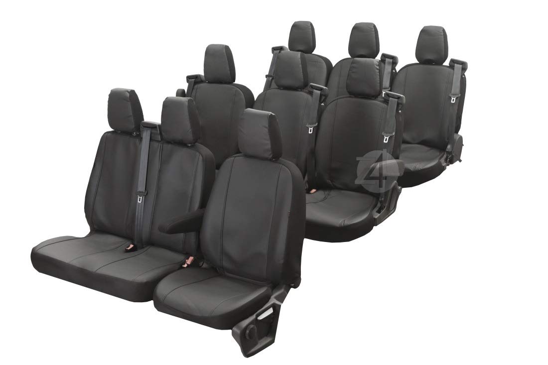 Passgenaue Kunstleder Sitzbezüge VIP ideal angepasst 9-Sitzer Fahrzeugspezifisch Kunstleder | 4D-Z4L-VIP-DV-TVT9M-09-50 von Z4L