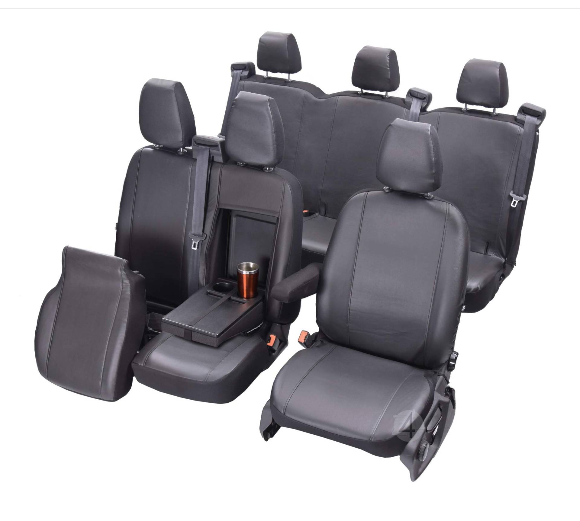 Passgenaue Kunstleder Sitzbezüge VIP kompatibel mit Ford Transit ab 2018-6-Sitzer Schwarz Passgenaue Kunstleder Sitzbezüge VIP kompatibel mit Ford Transit ab 2018-6-Sitzer Schwarz von Z4L