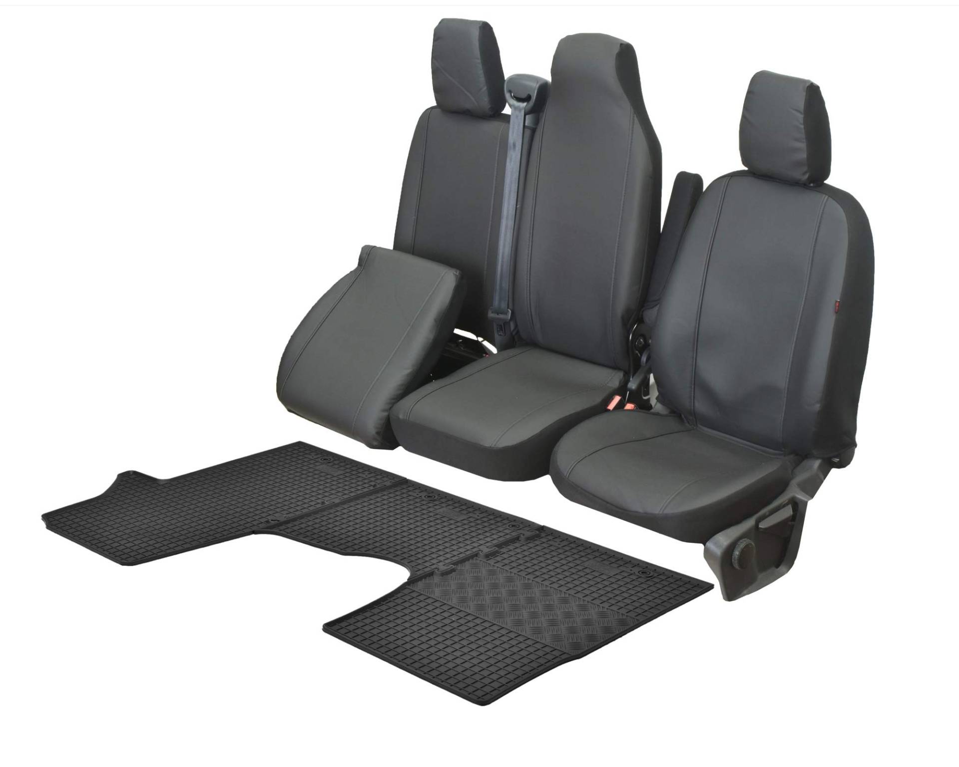 Passgenaue Kunstleder Sitzbezüge VIP und Gummifußmatten kompatibel mit Nissan NV300 ab 2016 - EIN Set von Z4L