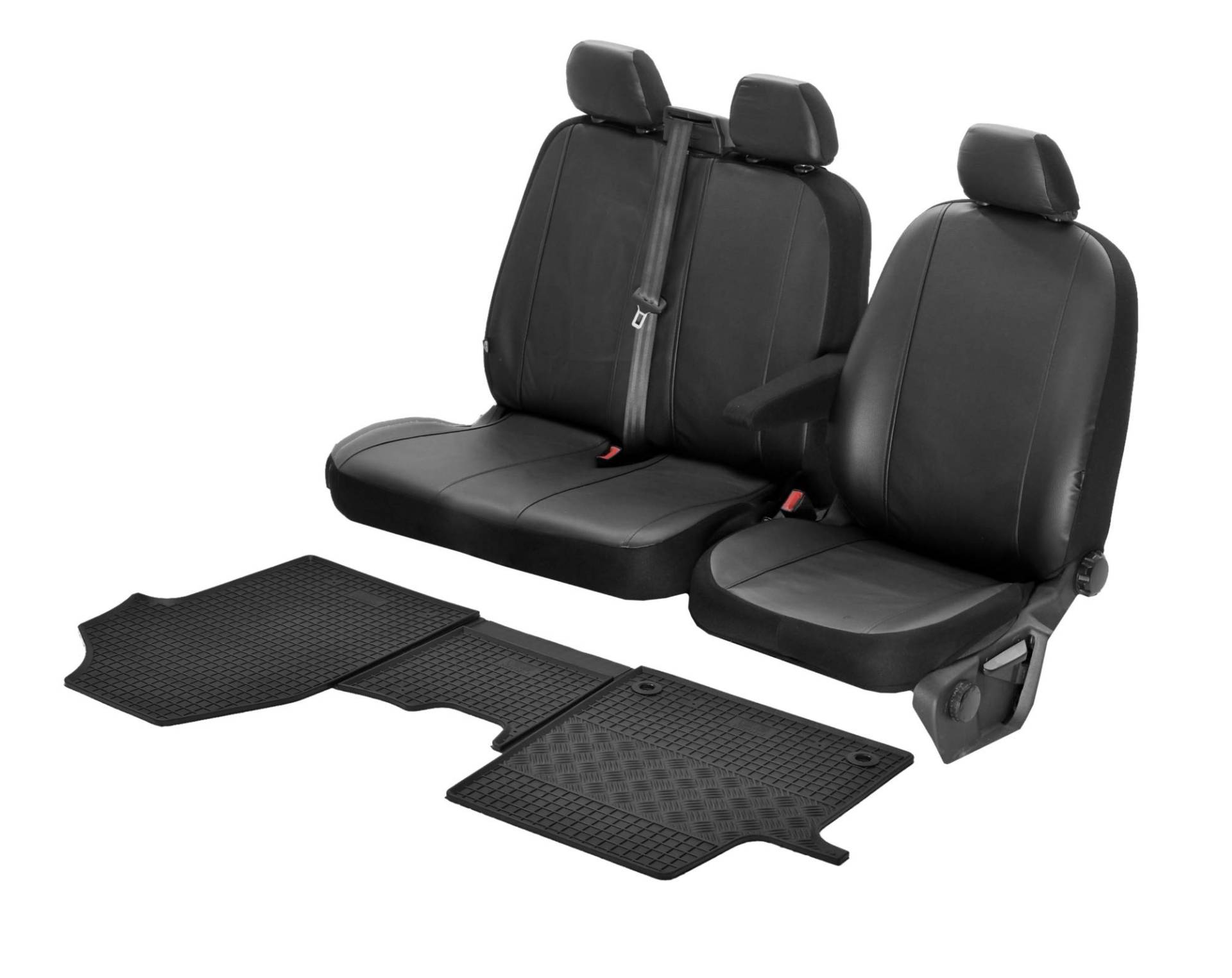 Passgenaue Kunstleder Sitzbezüge VIP und Gummifußmatten kompatibel mit Opel Vivaro C ab 2019 - EIN Set von Z4L