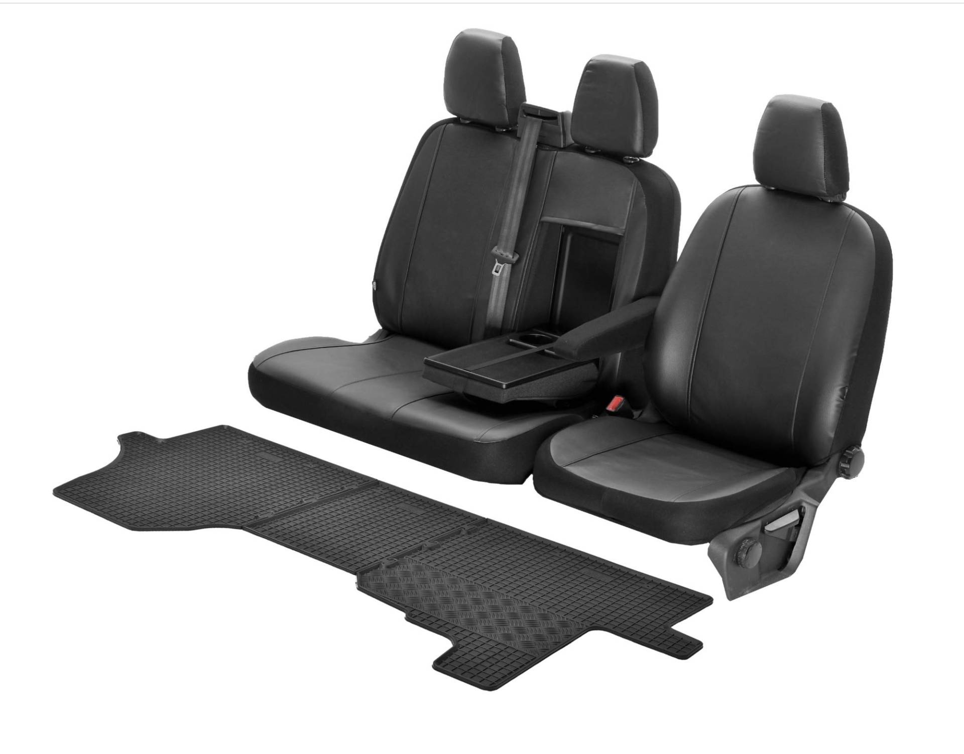 Passgenaue Kunstleder Sitzbezüge VIP und Gummifußmatten kompatibel mit Peugeot Boxer ab 2016 - EIN Set von Z4L