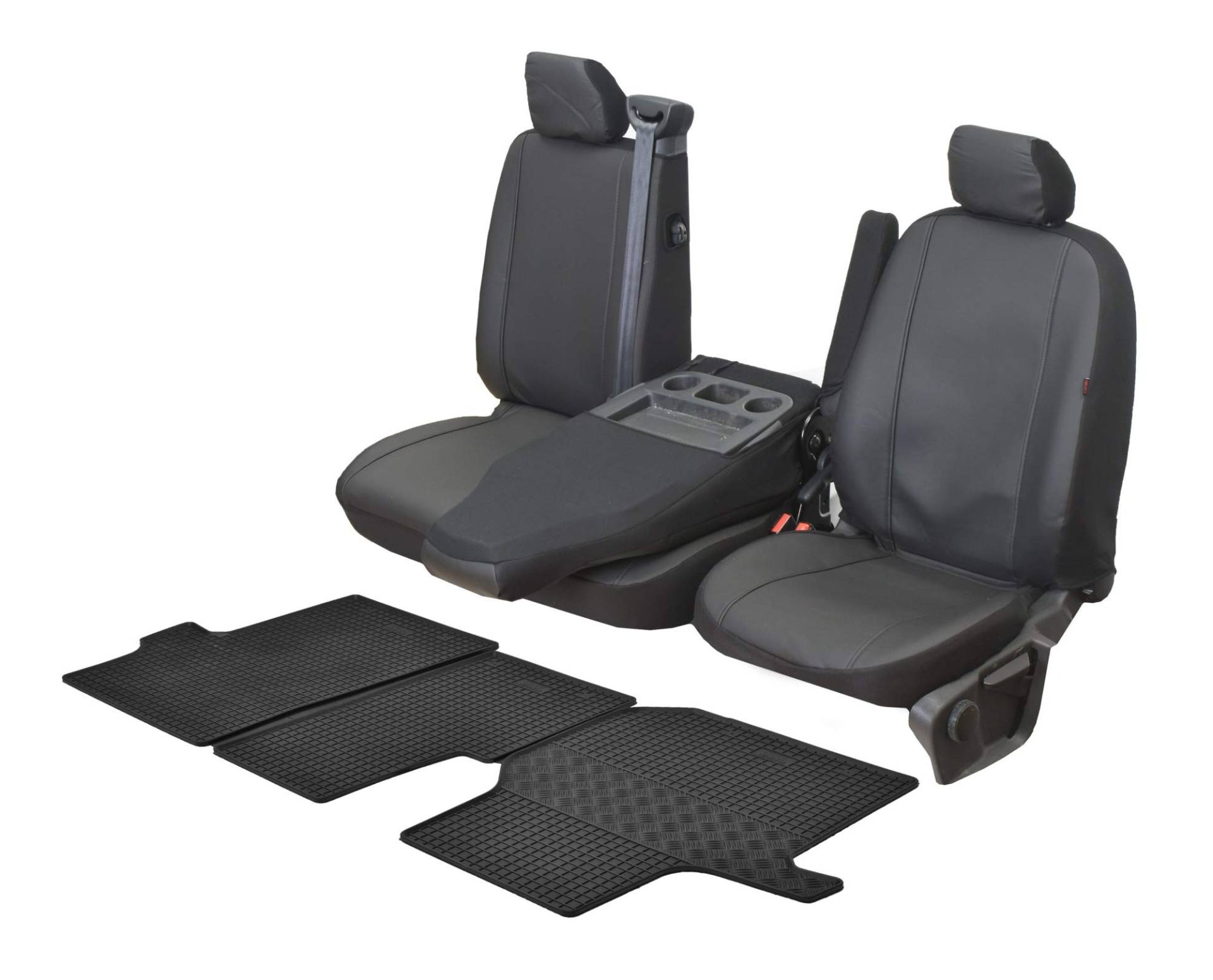 Passgenaue Kunstleder Sitzbezüge VIP und Gummifußmatten kompatibel mit VW Crafter ab 2017 - EIN Set von Z4L