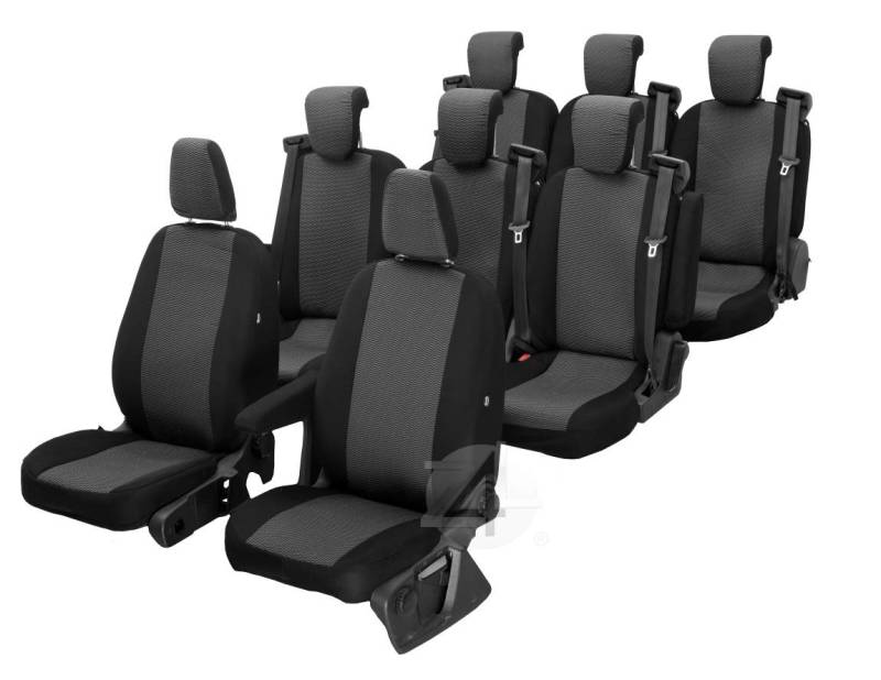 Passgenaue Sitzbezüge Hero ideal angepasst 8-Sitzer Fahrzeugspezifisch Polstermaterial | 4D-Z4L-DV-MV14-08M-96 von Z4L
