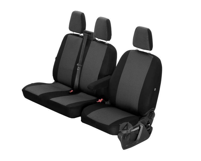 Passgenaue Sitzbezüge Hero ideal angepasst 1+2 (3-Sitzer) geeignet für Vivaro C ab 2019 Fahrzeugspezifisch Polstermaterial | 4D-DV-HERO-JEP3M-SC-12 von Z4L