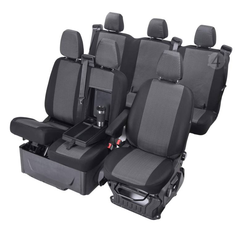 Passgenaue Sitzbezüge Hero kompatibel mit Ford Transit ab 2018 6-Sitzer Polstermaterial von Z4L