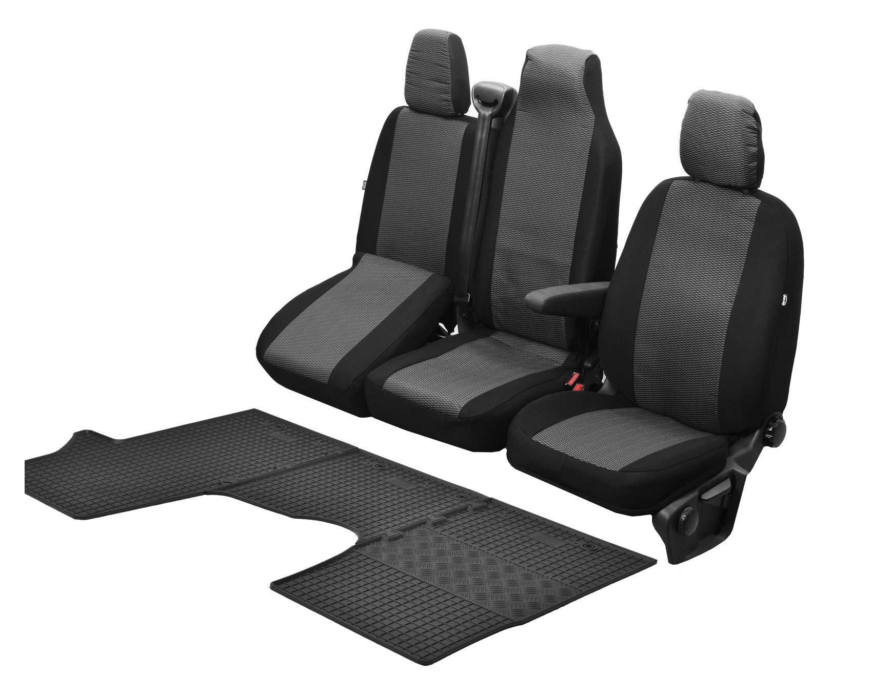 Passgenaue Sitzbezüge Hero und Gummifußmatten kompatibel mit Nissan NV300 ab 2016 - EIN Set von Z4L