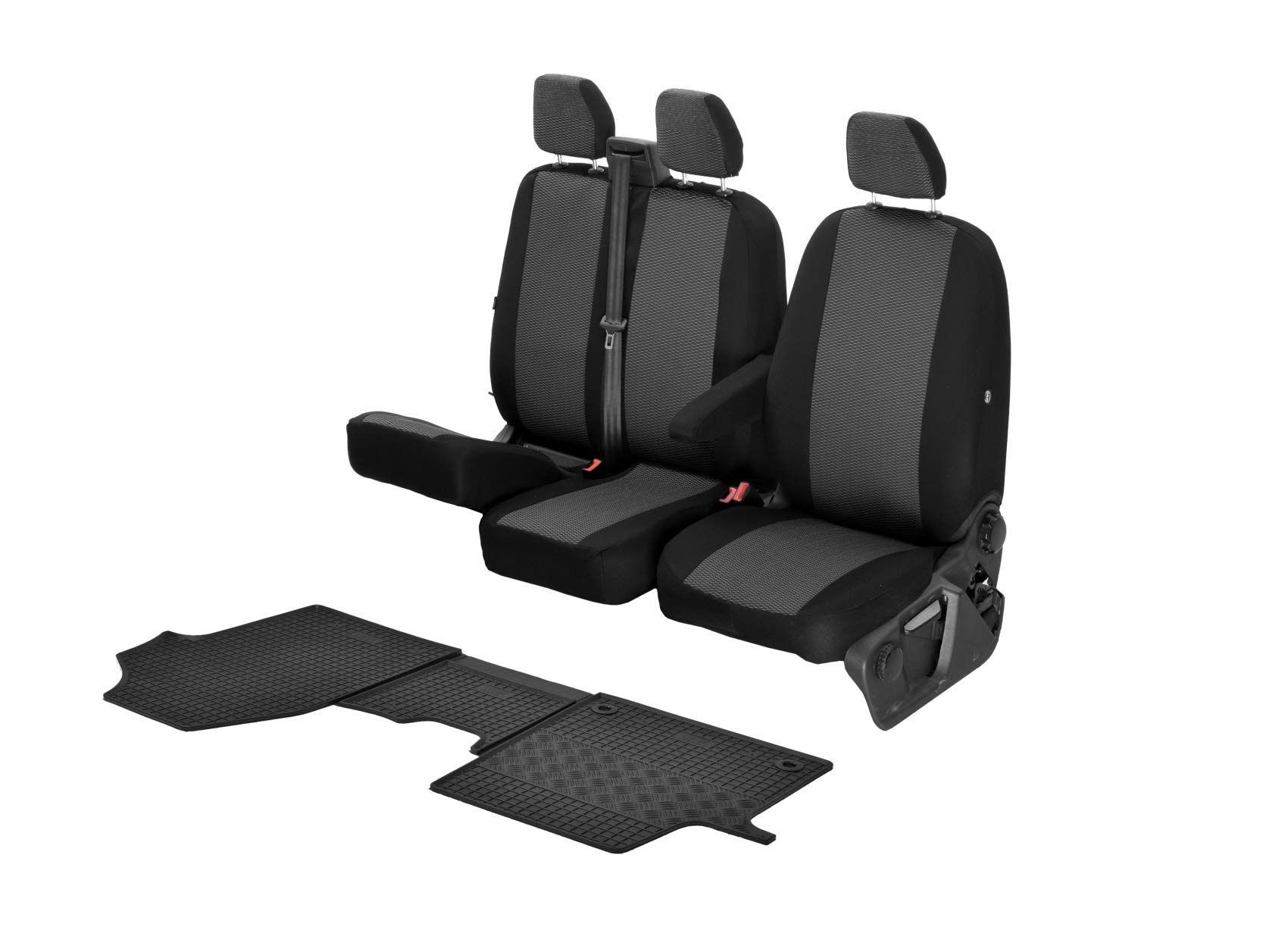 Passgenaue Sitzbezüge Hero und Gummifußmatten kompatibel mit Opel Vivaro C ab 2019 - EIN Set von Z4L