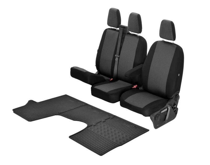 Passgenaue Sitzbezüge Hero und Gummifußmatten kompatibel mit Renault Trafic ab 2014 - EIN Set von Z4L