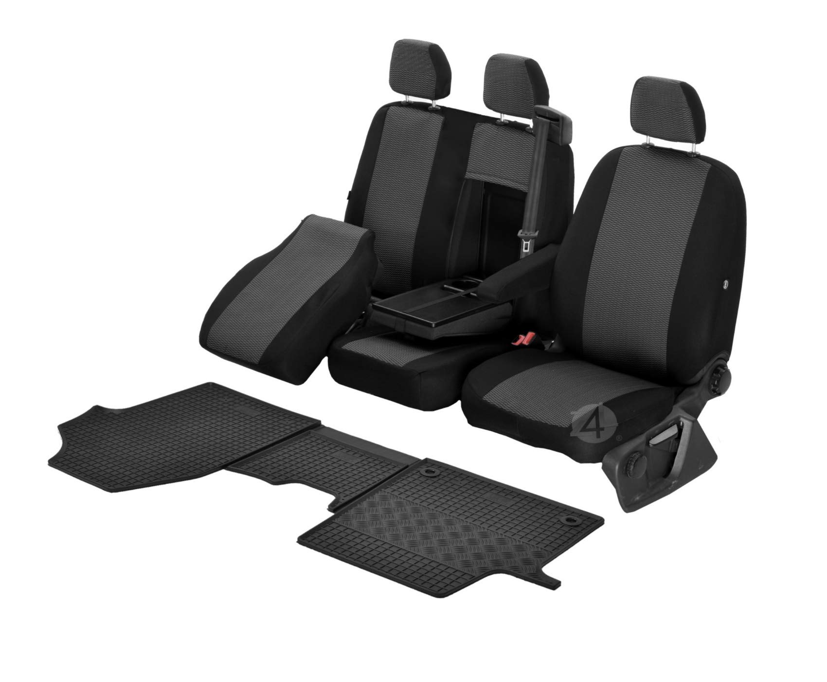 Passgenaue Sitzbezüge Hero und Gummifußmatten kompatibel mit Toyota Proace ab 2017 - EIN Set von Z4L