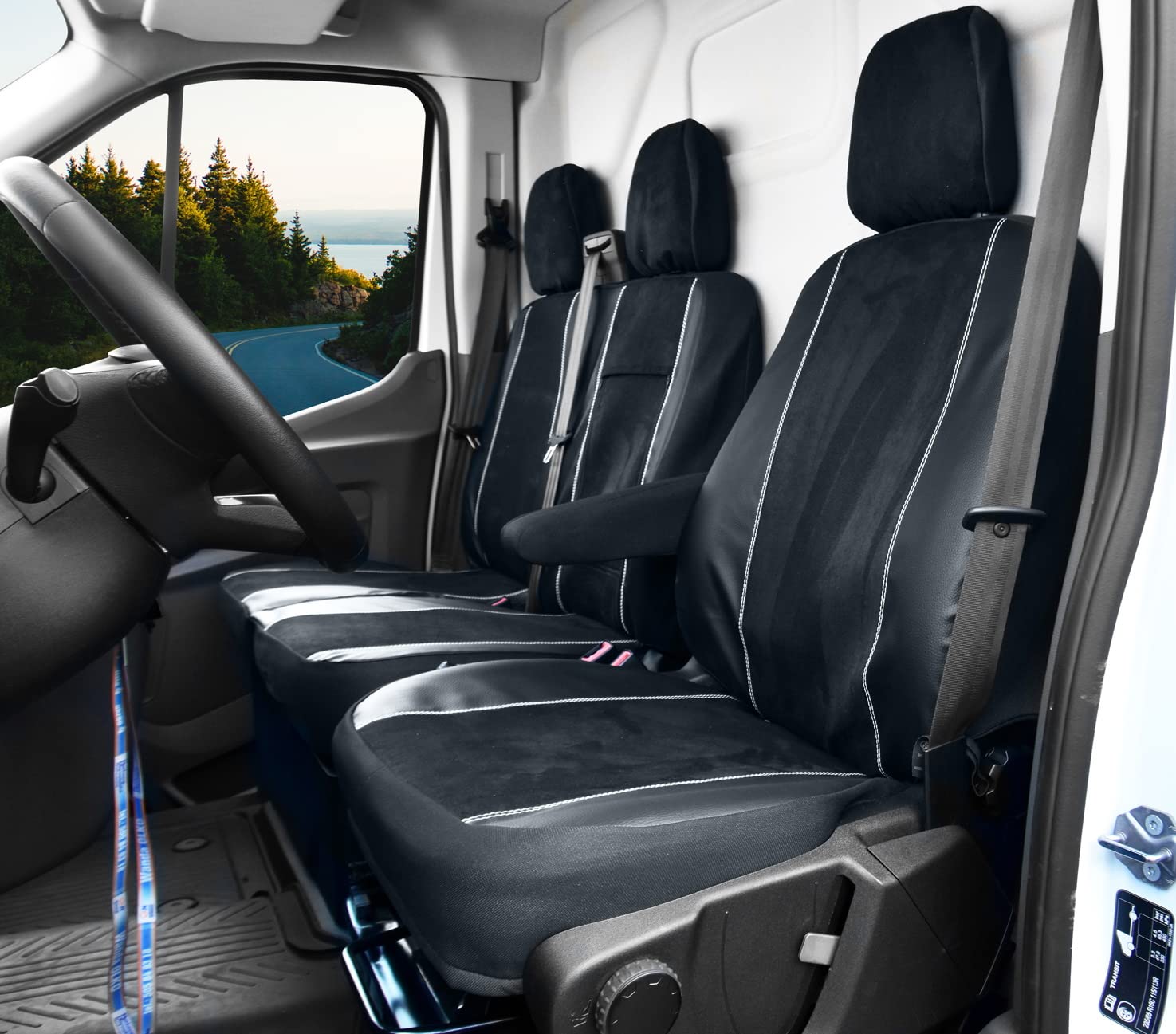 Passgenaue Sitzbezüge Kunstleder geeignet für Ford Custo/Tourneo ab 2012- ab 2021- | 3 Sitzer von Z4L