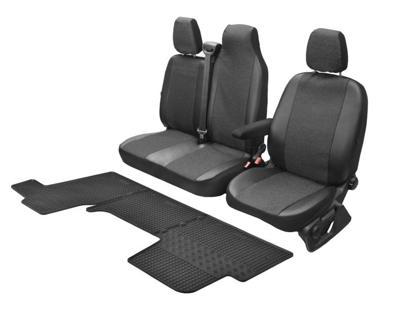Passgenaue Sitzbezüge Viva und Gummifußmatten kompatibel mit Nissan NV400 ab 2011 - EIN Set von Z4L